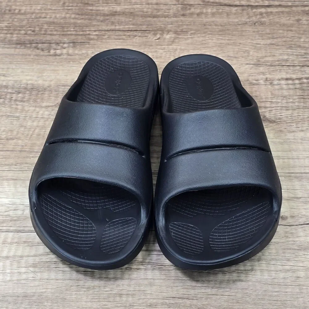 Oofos OOahh Slide Mens Size 12 Black Outdoor Sport Recovery Sandals